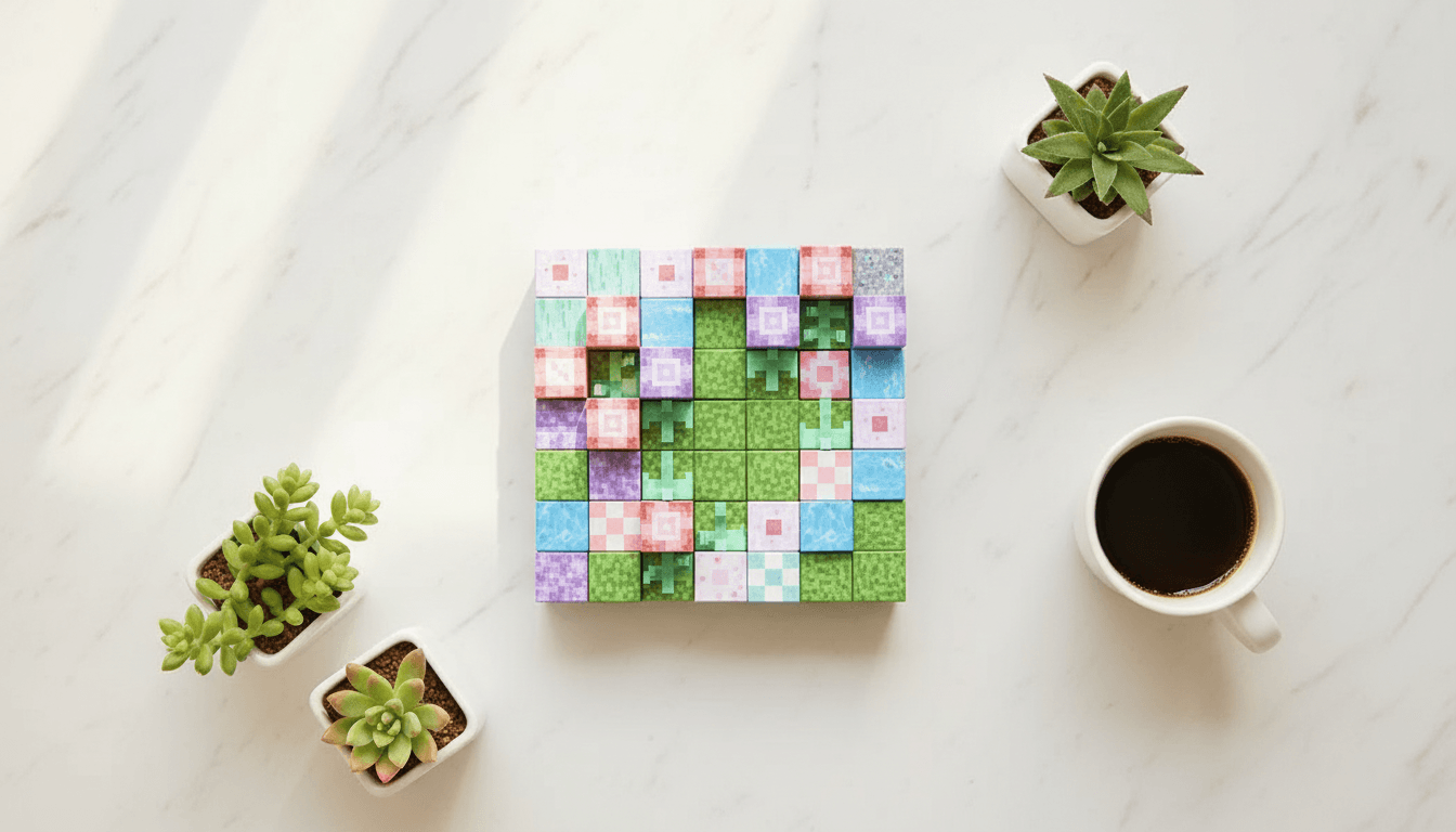 CubeCraft posé sur une table, lifestyle