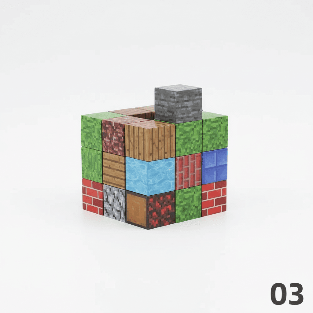 CubeCraft pack principal de cubes magnetiques enfant style Minecraft